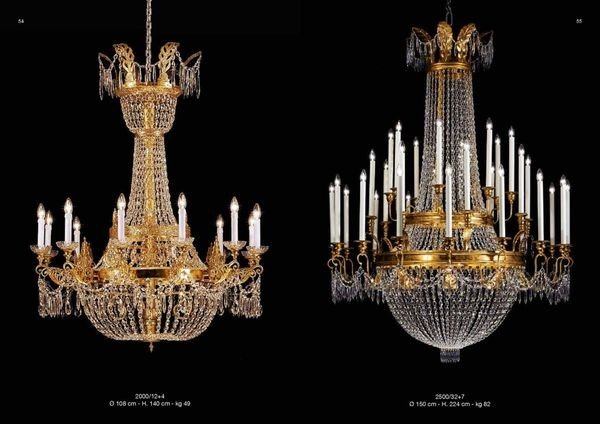 Artistic Italian chandelier with a sculptural design