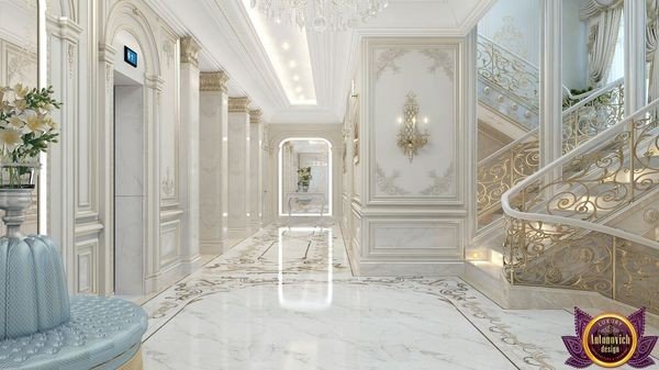 Stunning marble staircase with exquisite detailing