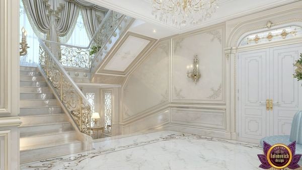 Opulent marble flooring in a high-end residence