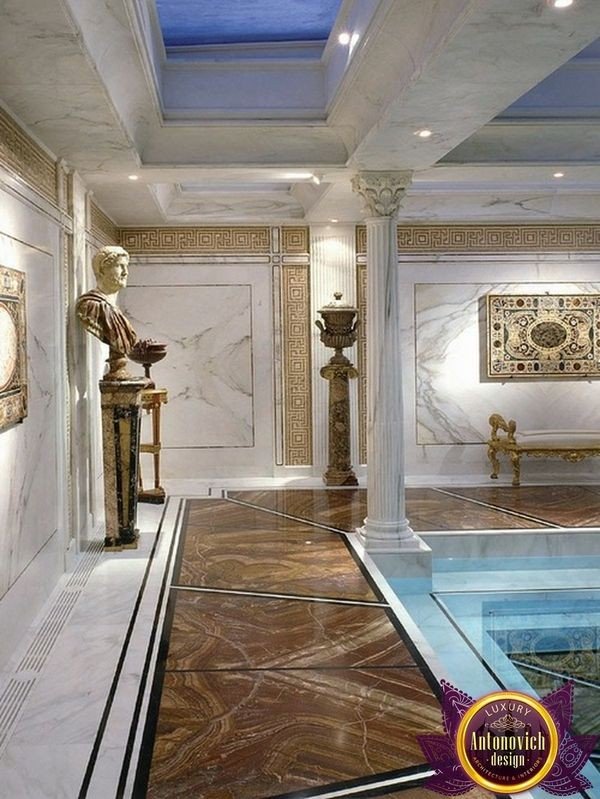 Indoor swimming pool with opulent design