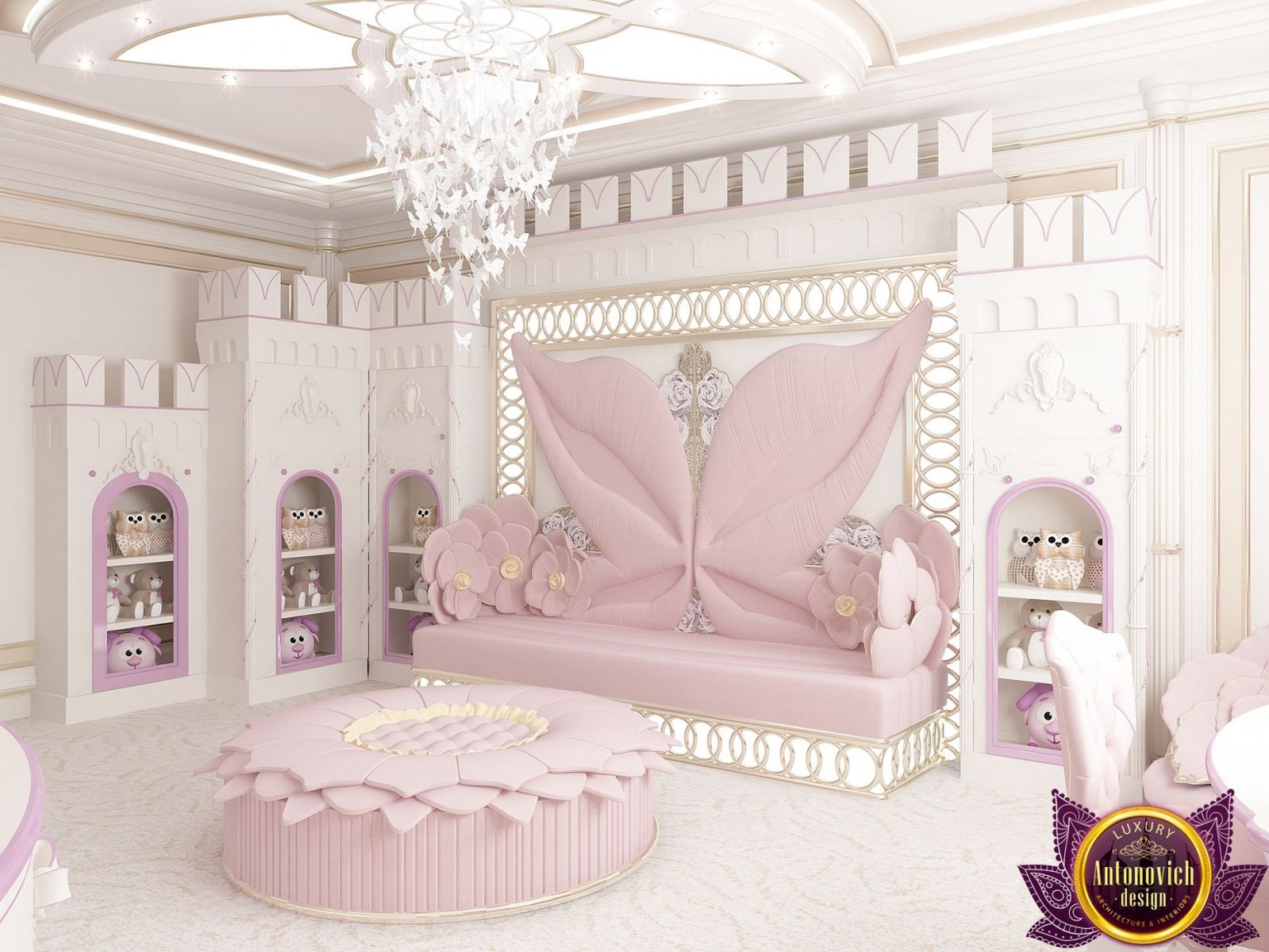 Sophisticated girl's bedroom with a touch of glamour