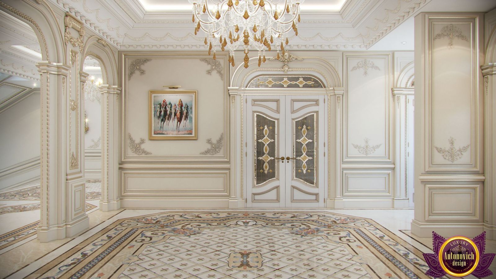 Elegant bedroom design in classic villa in Sharjah