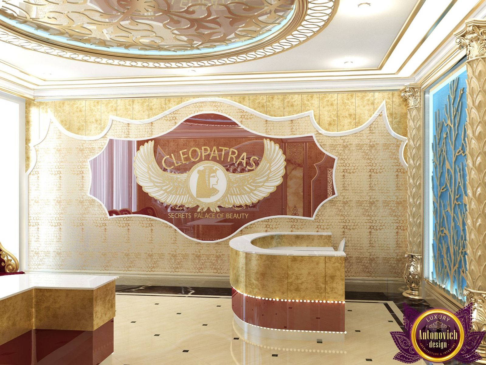 Luxurious salon reception area design