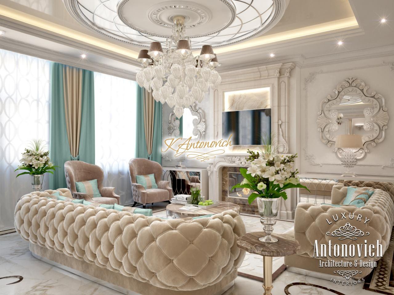 Beautiful Living Room Interior Design UAE